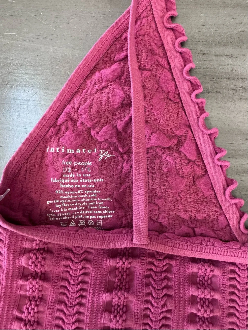 Free People Heirloom Seamless Bralette Women’s L/XL NWT Dreamy Mulberry